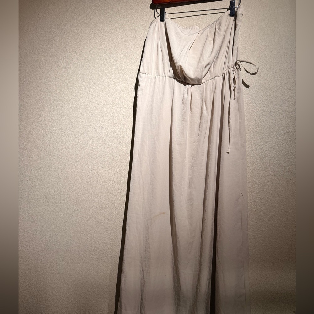 Gap Light Beige strapless dress w/ Waist Tie
